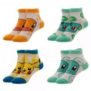 Pokemon Children's Ankle Socks 4 Pairs Size 7- 9